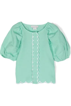 Stella McCartney Scallop-edge linen blend shirt