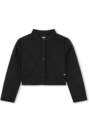 DKNY Band-collar buttoned padded jacket