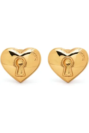 Moschino Logo-embossed heart-motif earring