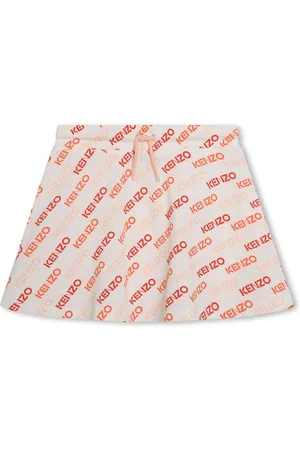 Kenzo Logo-print piqu?? cotton skirt