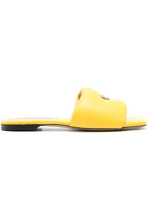 Buy Yellow White Pearl Adorned Slip-On Sandals from Westside