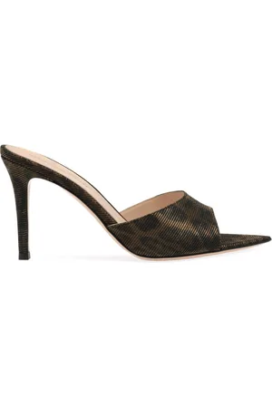 Gianvito Rossi Elle 85mm leopard-print mules