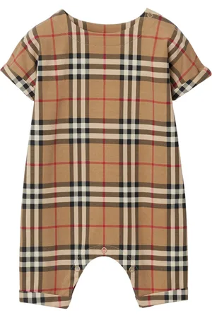 Burberry Vintage-check cotton playsuit