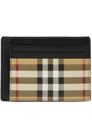 Burberry Vintage Check logo-engraved cardholder