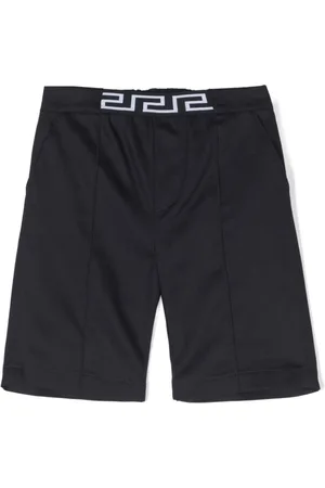 VERSACE Greca-waistband gabardine shorts