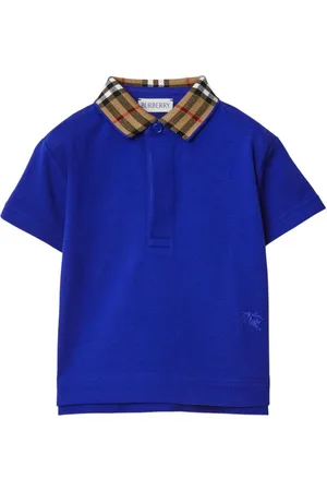 Burberry Check-collar cotton polo shirt