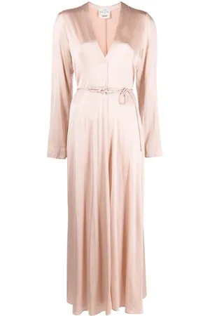 FORTE FORTE V-neck stretch-silk tunic dress