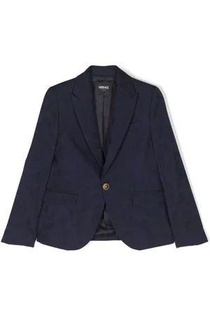 VERSACE Floral-jacquard wool blazer