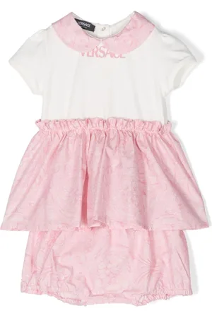 VERSACE Logo-print A-line dress