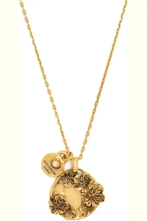 Goossens Talisman poppy flower medallion necklace