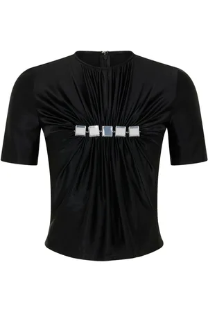 Paco rabanne Gem-embellished draped-effect top