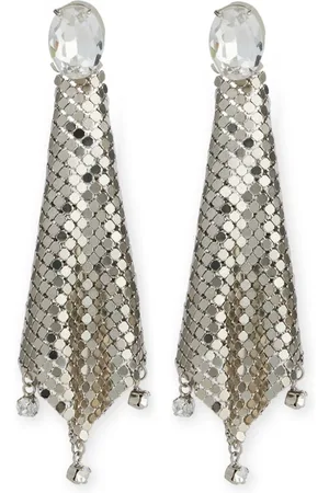 Paco rabanne Crystal-embellished chainmail drop earrings