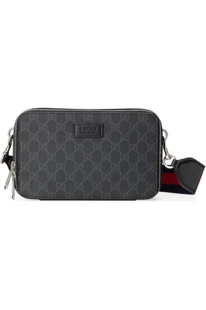 Ophidia GG crossbody bag in grey and black Supreme | GUCCI® SG
