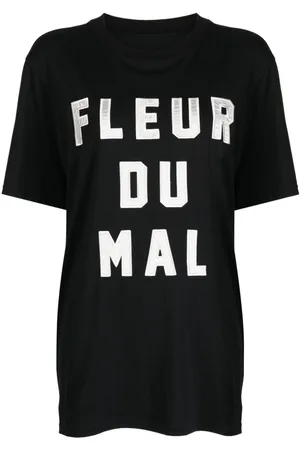 FLEUR DU MAL Logo-embroidered jersey T-shirt