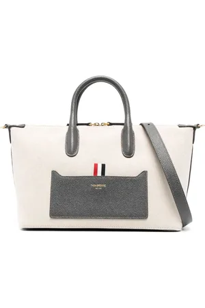Thom Browne Grosgrain-loop tote bag