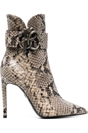 Roberto Cavalli Python-print ankle boots