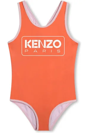 Kenzo Logo-print contrastring-trim swimsuit