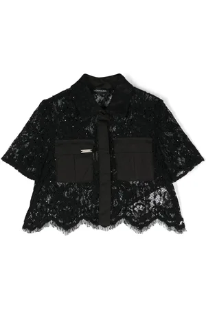 MONNALISA Lace cropped shirt