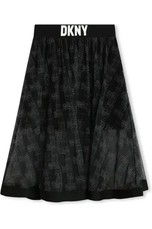 DKNY Monogram-print elasticated-waist skirt
