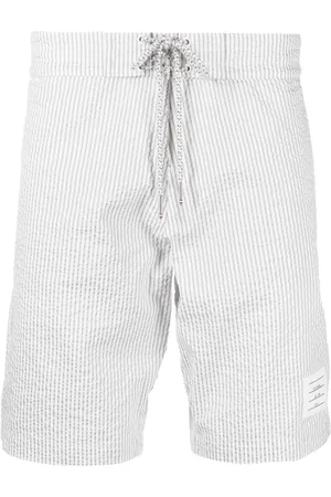 Thom Browne Seersucker stripe-print swim shorts