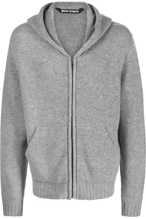 Palm Angels Curved-logo zip-up hoodie
