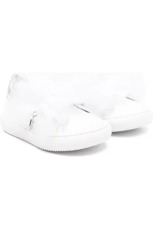 MONNALISA Ruffled leather sneakers