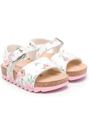 MONNALISA Graphic-print leather sandals