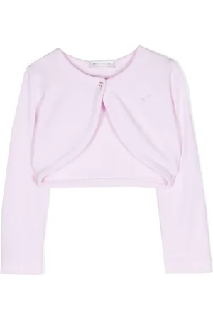 MONNALISA Round-neck cropped cardigan