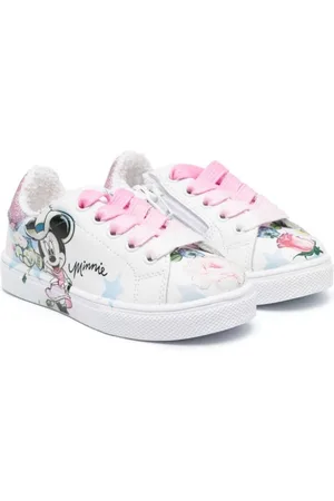 MONNALISA Disney-print leather sneakers