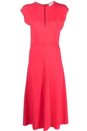 FORTE FORTE Keyhole-neck flared midi dress