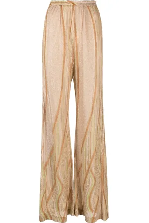 FORTE FORTE Patterned-intarsia high-waisted trousers