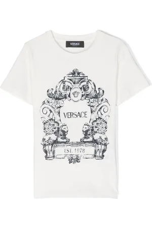VERSACE Cartouche-print cotton T-shirt
