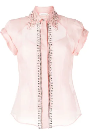 ZIMMERMANN Matchmaker Diamante linen-blend blouse
