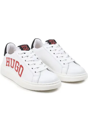 BOSS - Mixed-material trainers with large side-panel logo