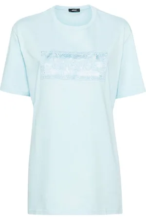 VERSACE Logo-embroidered cotton T-shirt