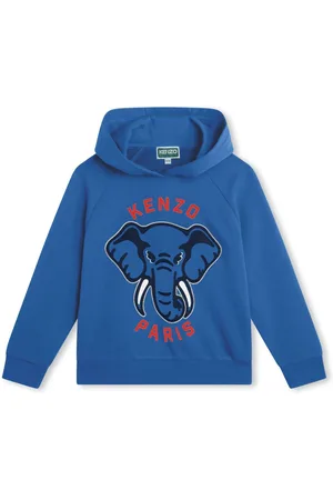 Kenzo Logo-embroidered cotton hoodie