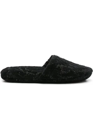 Black versace online slippers