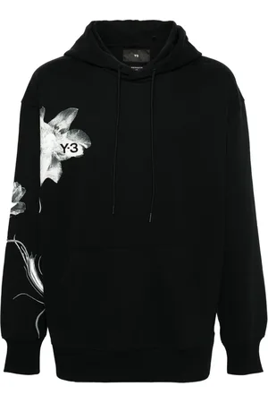 Y-3 Floral-print drawstring hoodie