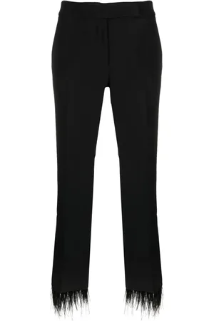Michael Kors Feather-trim tailored trousers