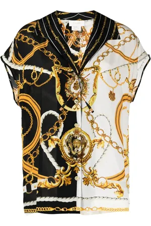 Camilla Baroque-pattern silk shirt