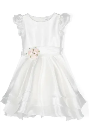 MONNALISA Floral-appliqu?? short-sleeved dress