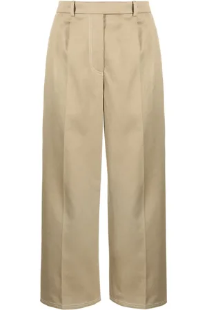 Thom Browne Pleated cropped cotton trousers