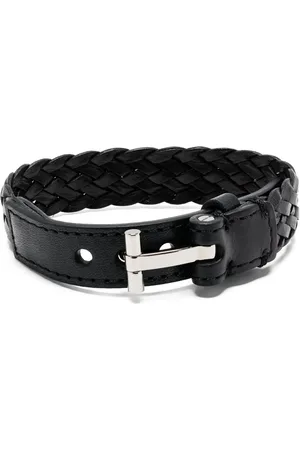 Tom Ford T-lock interwoven-leather bracelet