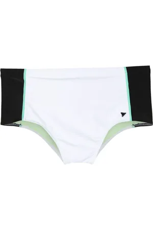 AMIR SLAMA Logo-appliqu?? panelled swim shorts