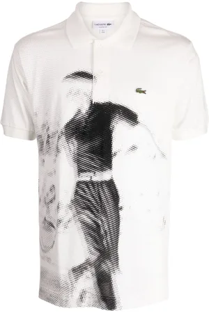 Lacoste Abstract-pattern print cotton polo shirt