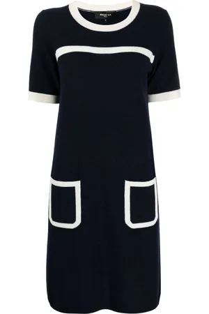 Paule Ka Fine-knit short-sleeve minidress
