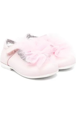 MONNALISA Ruffled leather ballerinas
