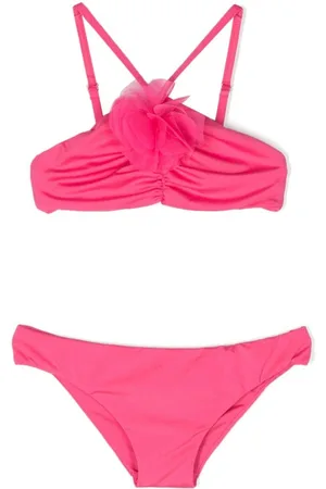 MONNALISA Floral-appliqu?? ruched-detail bikini