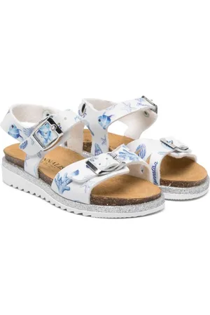 MONNALISA Marine-print leather sandals