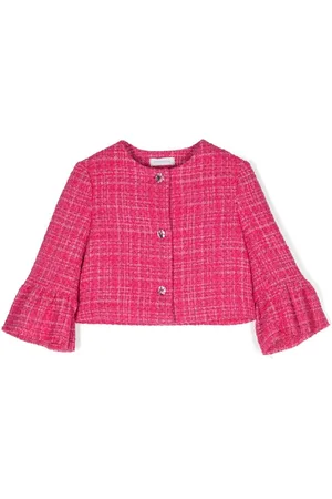 MONNALISA Ruffled tweed jacket